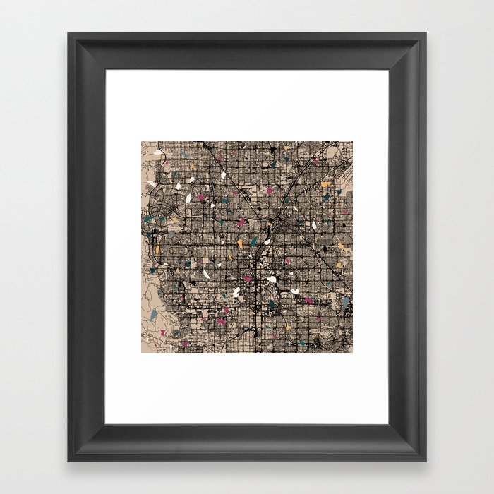 Les Vegas Collage in Terrazzo Style Framed Art Print