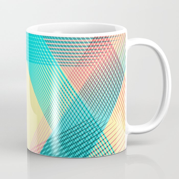 Blue pink Geometric triangle pattern Coffee Mug