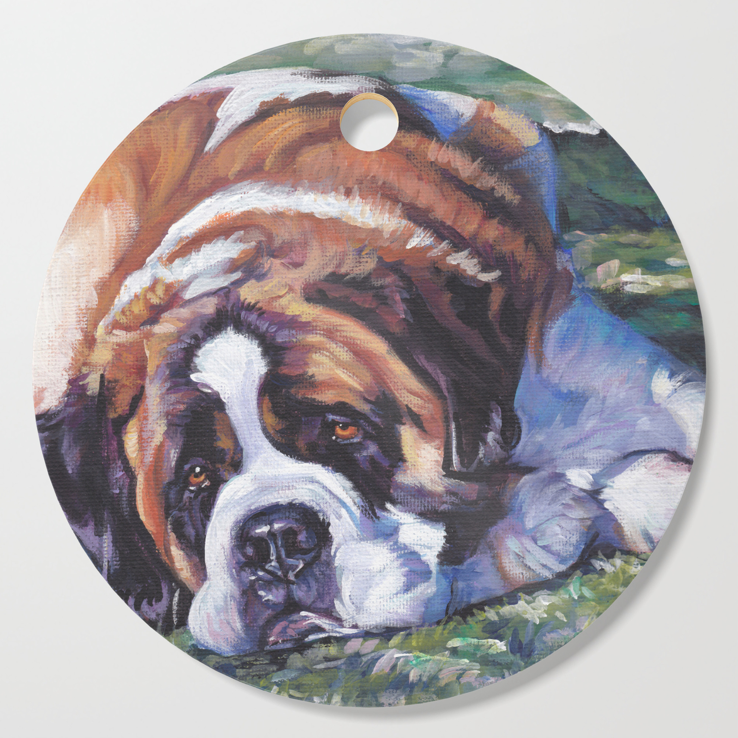 St Bernard Dog Art From An Original Painting By L A Shepard