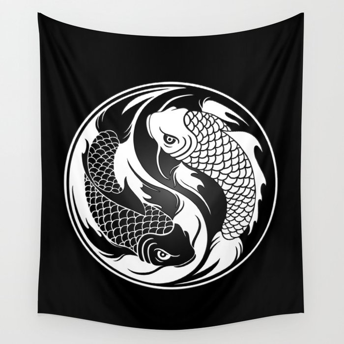 Yin yang best sale koi fish tapestry