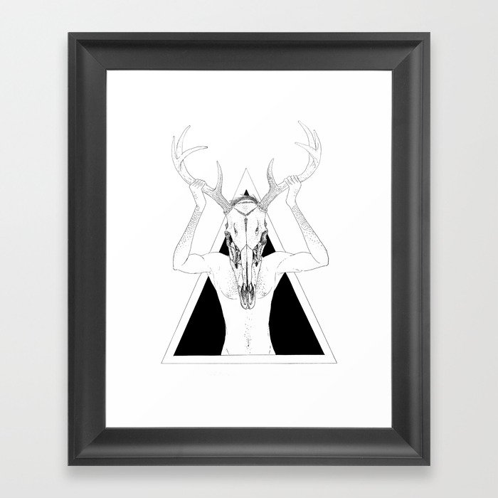 Deer Skull Framed Art Print