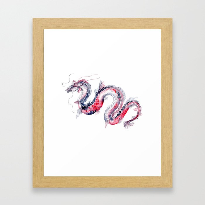 Koi Dragon Framed Art Print