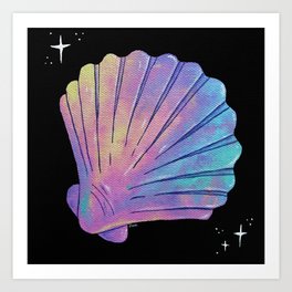 pretty pastel rainbow seashell Art Print