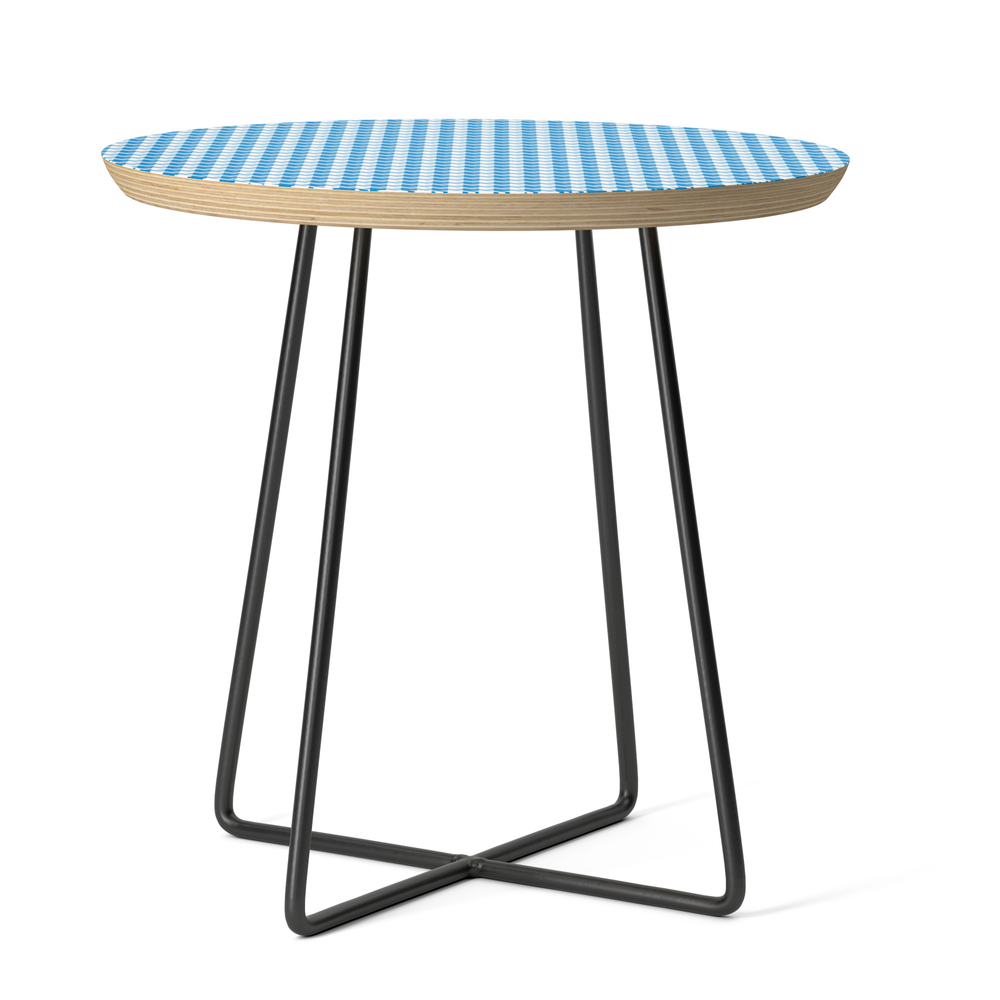 PreppyPatterns™ - Modern Houndstooth - Azure Blue and White Side Table by preppypatterns