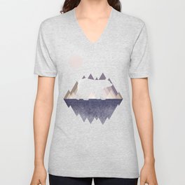 Moon Bear - Geometric, bear shirt, stars, mountains, animal t shirt, animal print t shirt, wildlife V Neck T Shirt