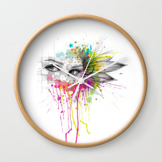 Beautiful Flower Eyes Wall Clock
