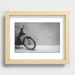 MBK - Marrakech favourite motorbike / black and white art photography Recessed Framed Print