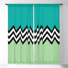 Black and white zigzag design Blackout Curtain