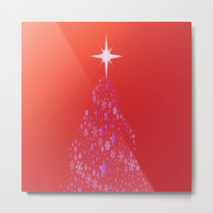 Foil Christmas Tree Metal Print