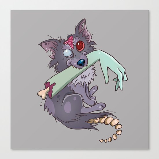 Rufus the zombie dog Canvas Print