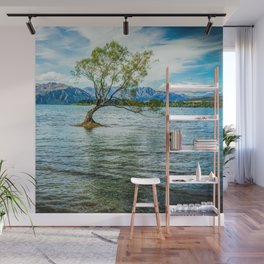 New Zealand Photography - Tree Surrounded By Water In Lake Wānaka Wall Mural