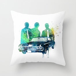 SuperNatural brothers and the Chevy Impala Throw Pillow