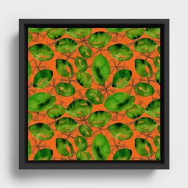 Lime Sunshine - Coral Framed Canvas