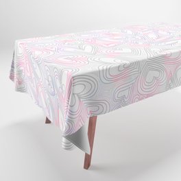 Abstract Gray Pink Lavender Valentine's Hearts Tablecloth