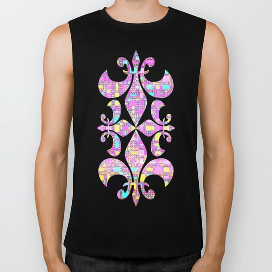Wild Pastel Cubes Biker Tank
