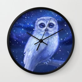 Winter owl Wall Clock
