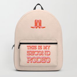 This is My Second Rodeo (pink and orange old west letters) Backpack
