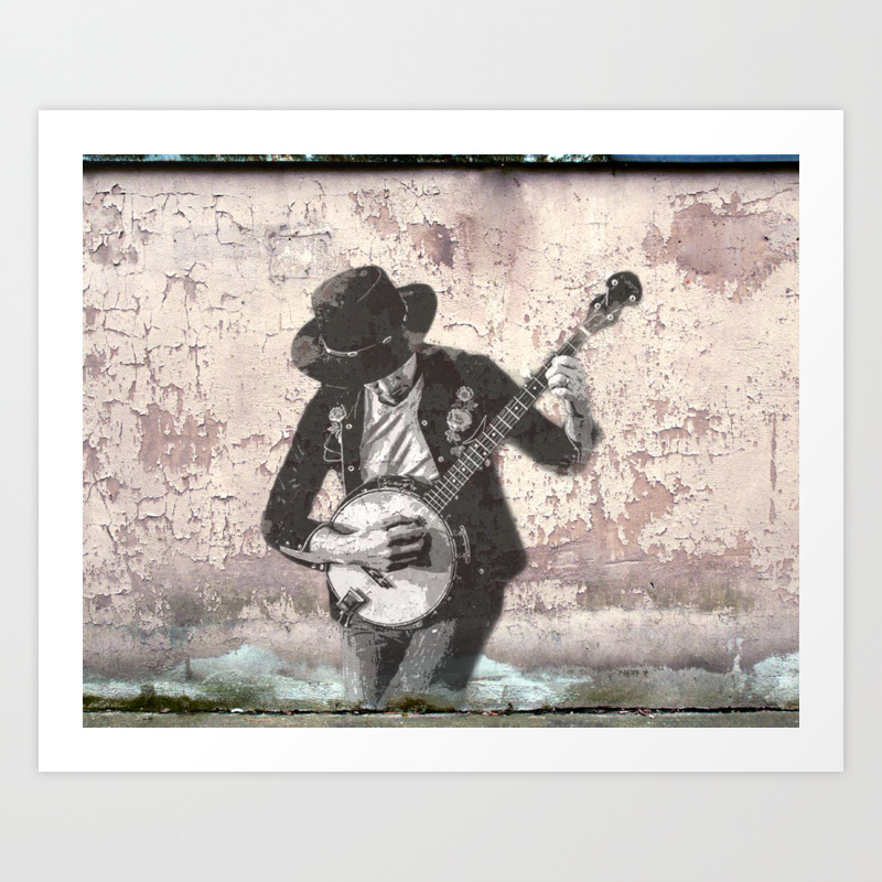 Spray Paint Banjo Player Art Print By Mathiasart4 Society6