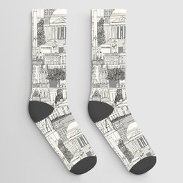 Washington DC toile gray Socks