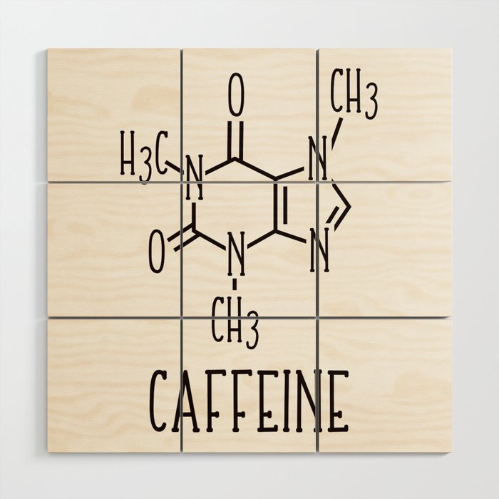 Caffeine Molecular Structure Chemistry Wood Wall Art