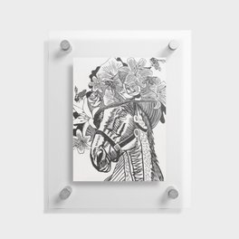 Queen of the Outfield Kentucky Derby Linocut Print Floating Acrylic Print