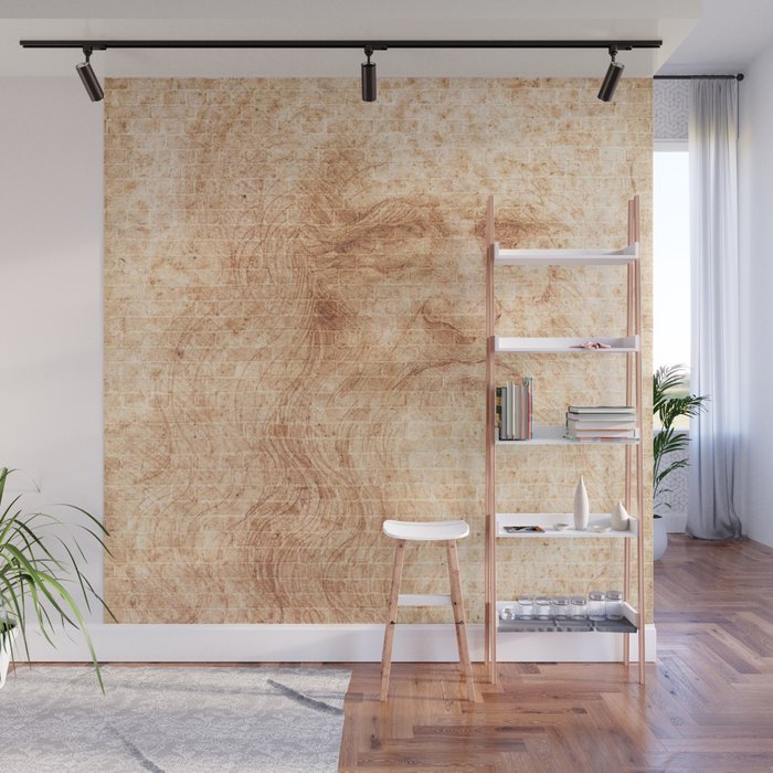 Brick Wall Painting Leonardo Da Vinci By Leonardo Da Vinci Urban Artist Wall Mural By Urbanartist Society6
