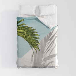 Palms In My Tropical Backyard Duvet Cover