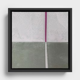Geometric Gray Pink Green Stripe Colorblock Framed Canvas