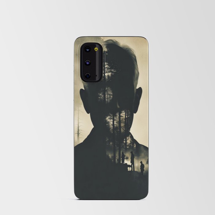Double exposure, Granddad silhouetted portrait Android Card Case