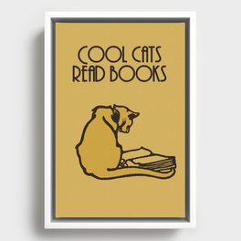 Cool cats read books Framed Canvas