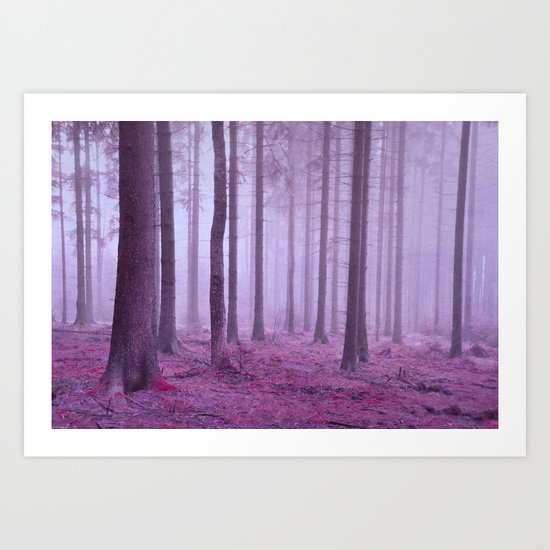 misty trees Art Print