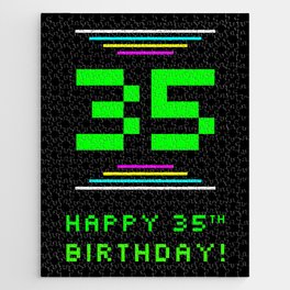 [ Thumbnail: 35th Birthday - Nerdy Geeky Pixelated 8-Bit Computing Graphics Inspired Look Jigsaw Puzzle ]