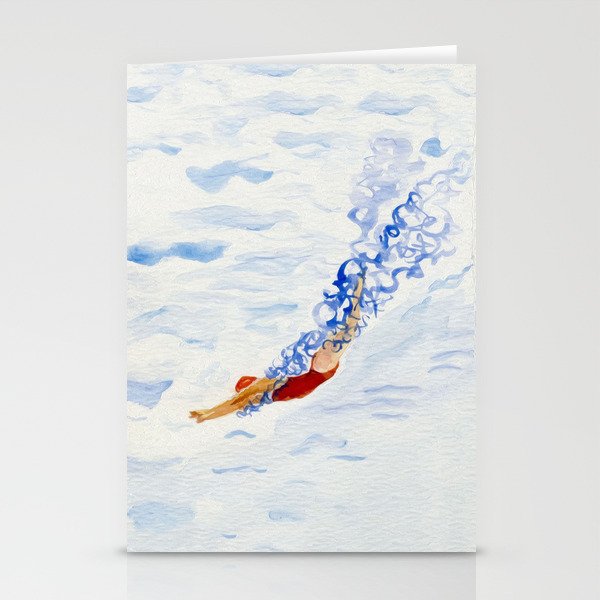 Swimmer - diving Stationery Cards