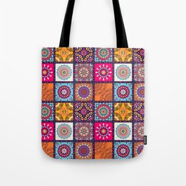 Azulejo mandala floral #5 Tote Bag
