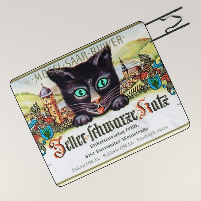 Vintage Zeller Schwarze Katz Black Cat Wine Bottle Label ...