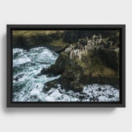 Castle Ruin by the Irish Sea Framed Canvas