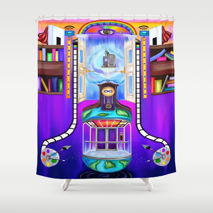 Glass Elevator to Heaven Shower Curtain