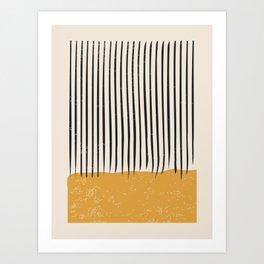 Mid Century Modern Minimalist Rothko Inspired Color Field With Lines Geometric Style Art Print