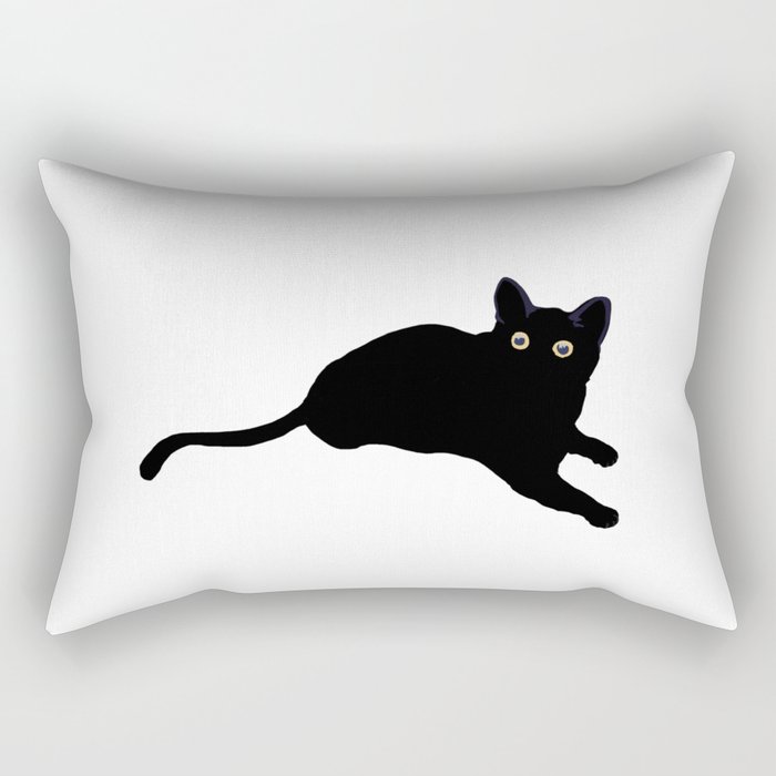 Black cat Rectangular Pillow