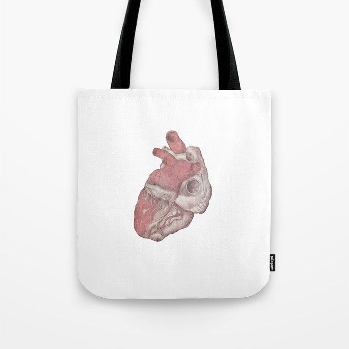 Human heart illustration - Pencil & Watercolor Tote Bag