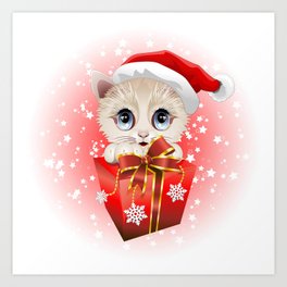 Kitten Christmas Santa with Bi...