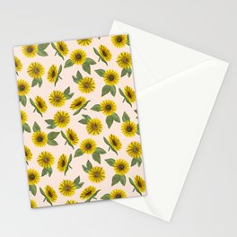 Sunflower Watercolor Pattern Stationery Cards