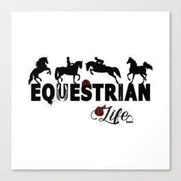 Equestrian Life in Black Canvas Print