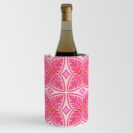 Pink Tropical Vibe Leaves Wine Chiller