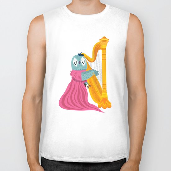 The Owl Harpist Biker Tank