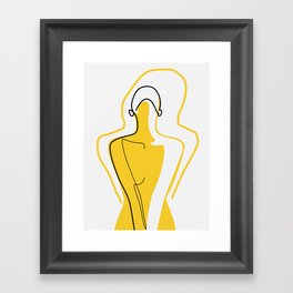 Sun Kissed Shy Girl Framed Art Print