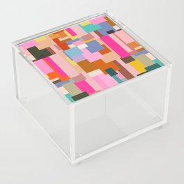 Color Block Print Mid Century Modern Retro Wall Art Geometric Pattern Abstract Acrylic Box