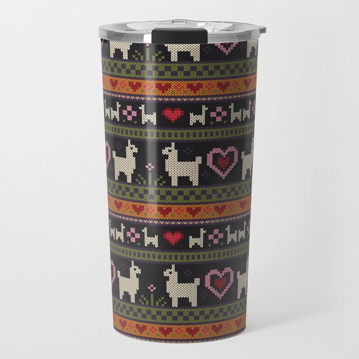 Llama Love Knit Travel Mug
