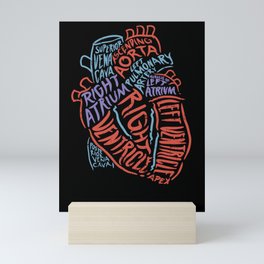 Anatomy Of Heart Organ Doctor Gift Cardiac Nurse Mini Art Print