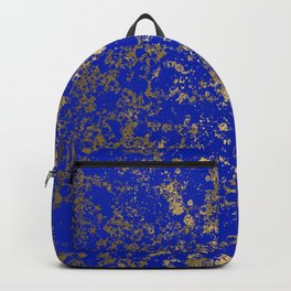 Royal Blue and Gold Patina Design Backpack